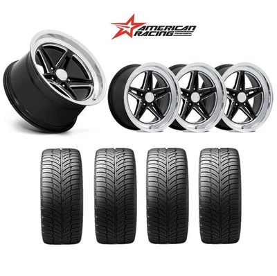 20 VN514 WHEEL TIRE PACKAGE 5X127 20X8.5 20X10 OBS BLACK POLISHED LIP WELD Foto 1 de 4