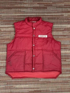 Vintage Homelite Chainsaw And Tools Puffer Vest Red Size Large Dealer Uniform - Picture 1 of 15
