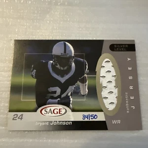2003 Sage Silver #SJ9 Bryant Johnson PENN STATE Jersey Patch #34/50 - Picture 1 of 11