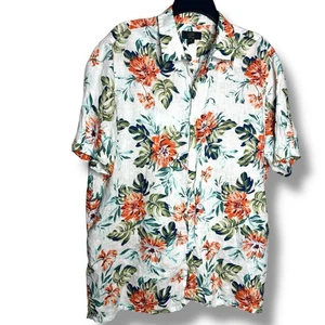 Club Room Luxury Hero Short Sleeve Button Front Palm Print Linen Shirt Men's XL - Picture 1 of 9