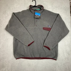 Pullover polar Patagonia Synchilla Snap-T XXL gris granate nuevo con etiquetas para hombre - Imagen 1 de 10