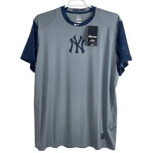 00640 Nike Pro Uomo New York Yankees DriFit Performance TShirt XXL Grigio Navy Nuova con etichette - Foto 1 di 12