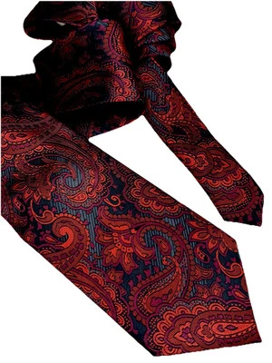 Steve Harvey Boardroom Silk Necktie, Black with Red And Slight Burgundy, XL Foto 1 de 3