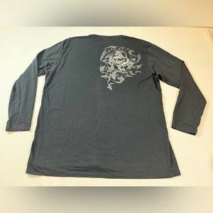 Crazy Shirts Hombres XXL Gris Negro Manga Larga Tribal Pez Gráfico Camiseta (bin AA) - Imagen 1 de 8