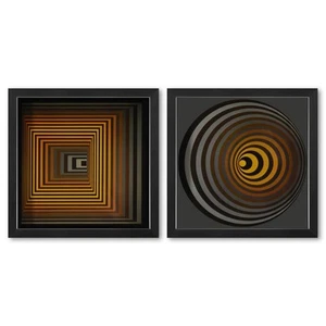 Victor Vasarely Oervegn - II Und Vonal - Fegn Vonal (Diptychon) Gerahmte Drucke - Bild 1 von 3