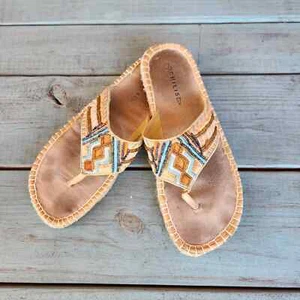 Chanclas Chilis Thongbird para mujer 10 cuentas bohemio tejido alpargata informal - Imagen 1 de 10