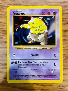 ¡CASI NUEVO! ¡Juego Base Shadowless Drowzee (49/102) ¡Tarjeta Pokémon Rara! ¡RÁPIDO P&P! - Imagen 1 de 2