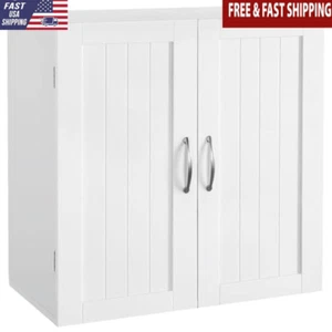 Wall Mount Storage Cabinet W/ Adjustable Shelf Kitchen Bathroom Living Room New - Picture 1 of 7