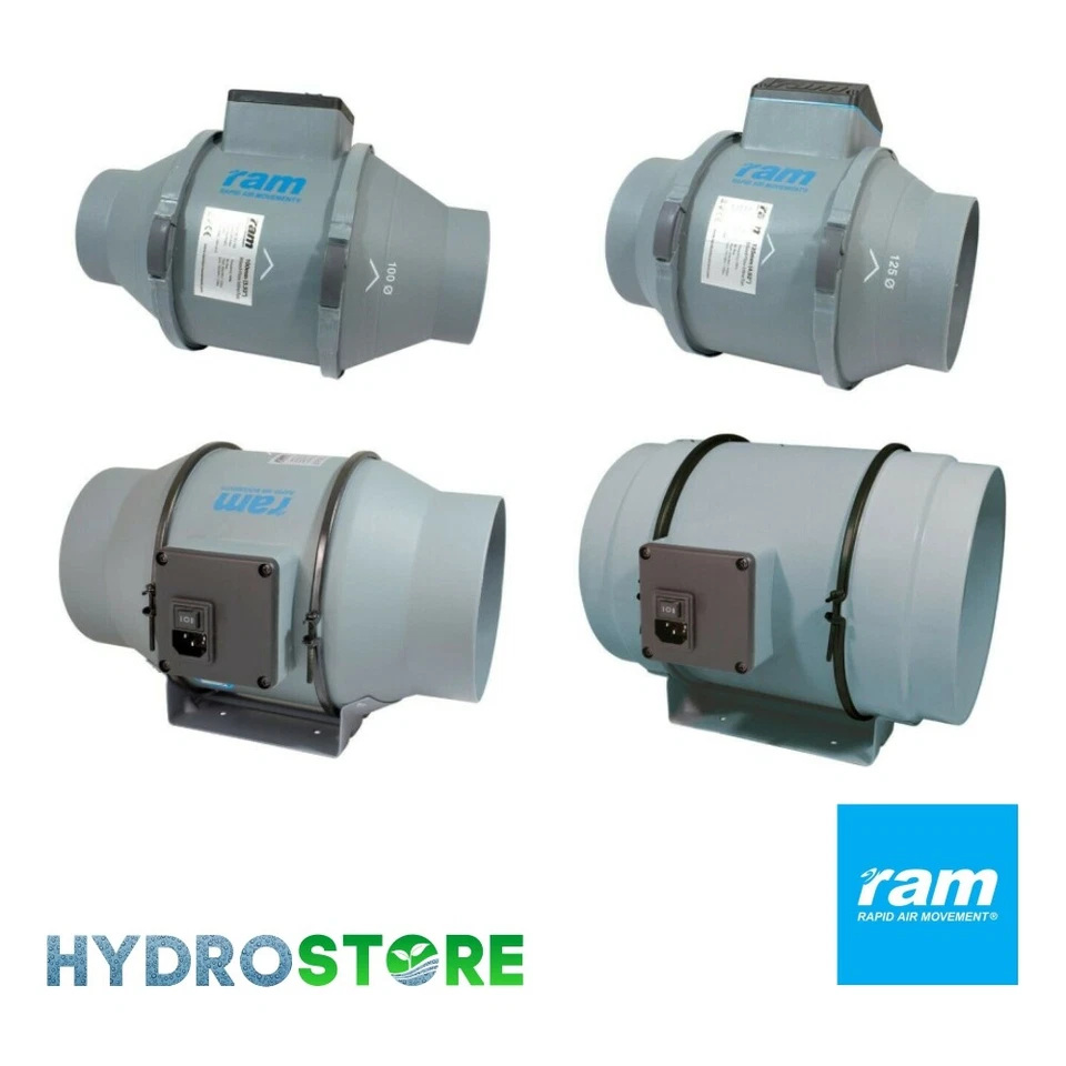 RAM Inline Mixed Flow TT Fan -  4", 5", 6", 8". 100mm, 125mm, 150mm, 200mm. - Image 1 of 1