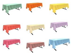 60" x 120" Long Rectangular Tablecloth - Polyester Poplin Tablecloth for Events  - Picture 1 of 43