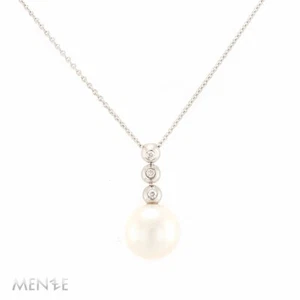 Kette Süßwasser Perle & Diamanten in Weißgold ø 11-11,5 mm 45cm (22079) - Bild 1 von 9