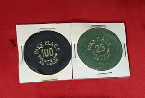 Bally's Atlantic City Park Place Vintage $100 & $25 Gaming Chip Token NV - Picture 1 of 2