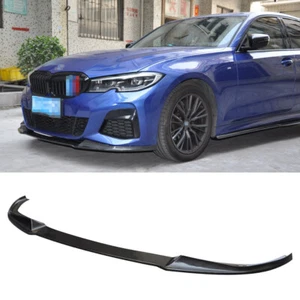 Carbon Fiber For BMW 3 Series G20 G21 M SPORT 2020-2022 Front Bumper Lip Spoiler - Picture 1 of 11