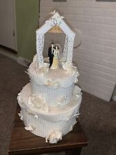 3 Tier Wedding Cake Decoration Made Of Crochet