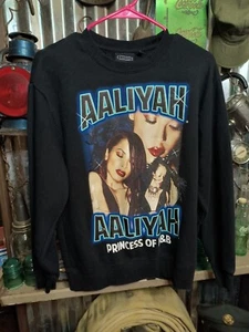 Aaliyah Princess of R&B Black sweatshirt women's size s/m  EUC - Picture 1 of 6