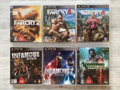 SONY PS3 Far Cry 2 3 4 & inFamous 1 2 & Bionic Commando set from Japan - Image 1 of 4
