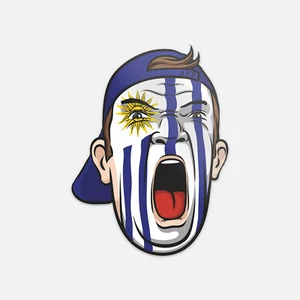 Uruguay Fußball Fan mit Nationalflagge Vinyl Aufkleber Sticker - Bild 1 von 1