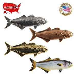 Small Pewter Bluefish Tailor Fish Lapel Pin or Refrigerator Magnet, S054 - Picture 1 of 9