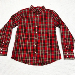 Camisa Lands End Para Mujer 10 Tartán Cuadros Algodón Supima Abotonada Clásica Informal - Imagen 1 de 6