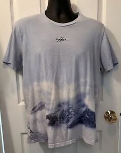 Hollister Landscape Logo T Shirt In Shades Of Blue 100% Cotton Men’s Size XL