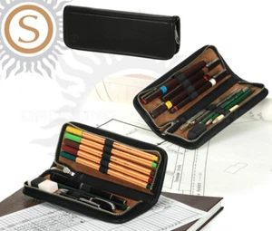 Sonnenleder LENZ Luxury Pencil Pen Case, Natural Leather, BLACK, Sun Leather - Picture 1 of 9
