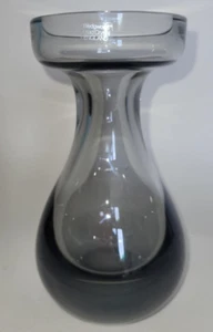 Vintage Wedgwood Crystal Smoke Hyacinth Vase/Candle Holder C1980 Frank Thrower - Picture 1 of 4