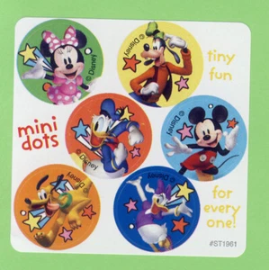 60 adesivi mini punti Topolino Funhouse - Minnie, Pippo, Plutone, Paperino - Foto 1 di 1
