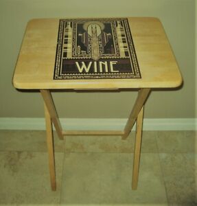 Amphictyonis Greek Goddess of Wine Wooden Folding Table One-of-a-Kind