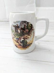 Tazza ceramica bianca scena western cowboy - Foto 1 di 5