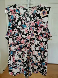 Dana Buchman Women Sleeveless Multicolor V Neck Career Blouse Top Choose Sz New! - Picture 1 of 6