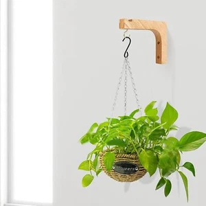 Hanging Plant Hook Wooden Hanging Plant Bracket for Indoor Outdoor Lanterns - Picture 1 of 7