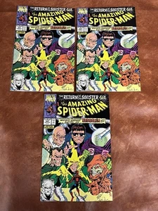 1990 Marvel Comics 3x Lot The Amazing Spider-Man #337 New Sinister Six 1st App - Picture 1 of 8