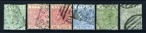 ZYPERN Königin Victoria 1882-86 Die I Wmk Krone CA Teileset SG 16 bis SG 21 VFU - Bild 1 von 2