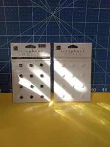 Scrapbook Interiors Set/2 Pkg Scrapbook Nails-1 White/1 Black- Square/1 Rnd-NIP - Picture 1 of 5