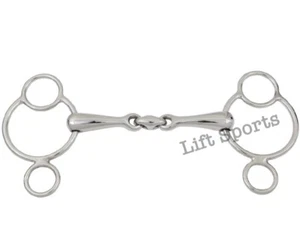 Broca mordaza universal para caballo boca de 3 anillos pastilla grasa todos los tamaños mancha - Imagen 1 de 2