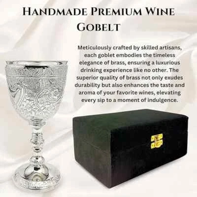 Calice in ottone calice da 6 pollici per tazza comunione vino in rilievo fatt... - Immagine 1 di 4