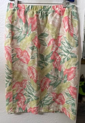 Falda Preston & York Pastel Floral Lino Cintura Elástica Talla Mediana Foto 1 de 4