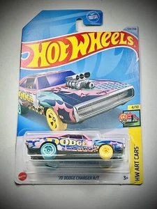 2024 Hot Wheels ’70 Dodge Charger R/T HW Art Cars 4/10 #108/250 Pink Die‑Cast - Picture 1 of 10