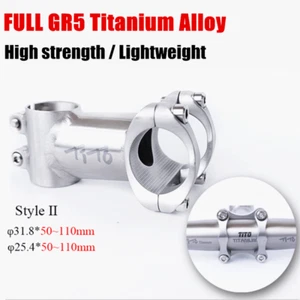 TITO Ultralight Titanium Bicycle Stem MTB Road Bike Stem 5 Degrees 31.8mm 25.4mm - Picture 1 of 11