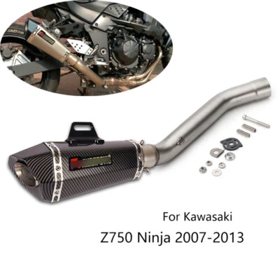 For Kawasaki Z750 2007-2013 Exhaust Pipe 51mm Muffler Silencers with DB Killer — 第 1/4 张图片