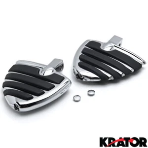 Wing Style Rear Foot Pegs Chrome Set For Honda / Triumph / Suzuki / Yamaha - Picture 1 of 3