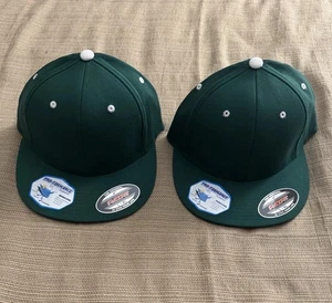 Flexfit Pro-Performance Flat Bill Baseball Ball Cap dunkelgrün Größe L/XL 2er Set - Bild 1 von 4