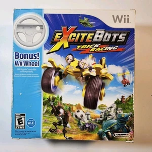 Nintendo Wii ExciteBots Trick Racing Game + Wheel NEW SEALED - Picture 1 of 13
