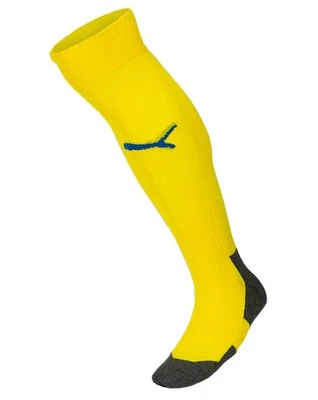 Puma Hombres LIGA Core 1 Par Calcetines Amarillo Gris Rodilla Fútbol Medias... - Imagen 1 de 4