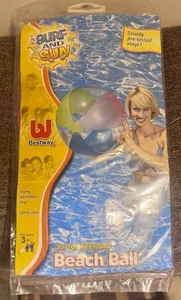Pelota de playa esmerilada Bestway 2002 vintage 20" nuevo stock antiguo nuevo en paquete, vinilo resistente - Imagen 1 de 4