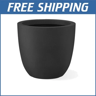 Lightweight 14" Round Concrete Planter with Rubber Plug - Modern Home Accent - Image 1 of 4