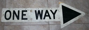 VINTAGE NEW YORK CITY TWO SIDED ONE WAY SIGN - Picture 1 of 6