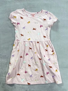Cat & Jack Kleid Mädchen Gr. S (6/6X) Rosa Kurzarm Einhorn Print Freizeit - Bild 1 von 6