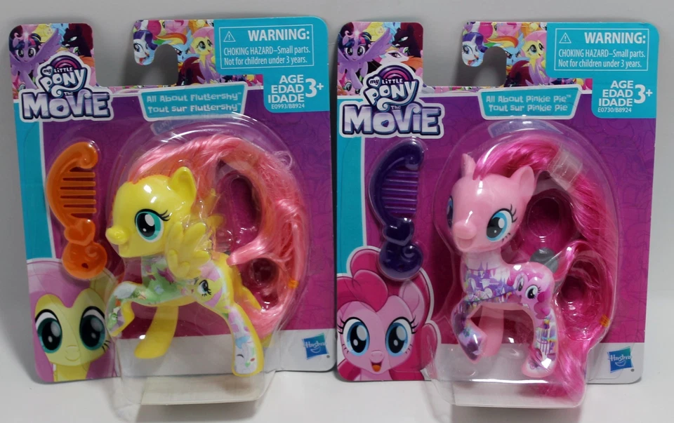 2017 My Little Pony The Movie All About Pinkie Pie & Fluttershy 3.5" Figure Lot - Image 1 of 1