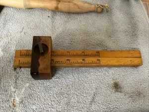 Vintage Wooden Double Bar Mortise Marking Gauge Scribe Carpenters Tool - Picture 1 of 6